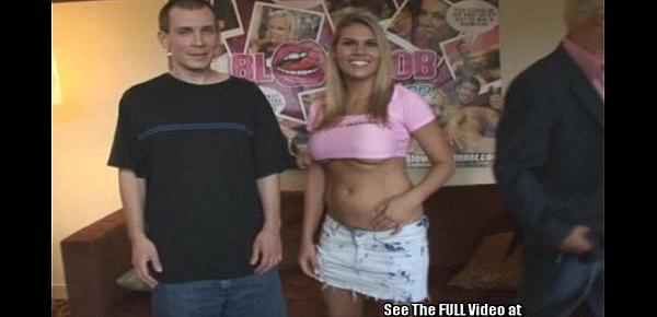  Big titty blonde pornstar Charisma Capelli blows her fan with pornstar fluffers